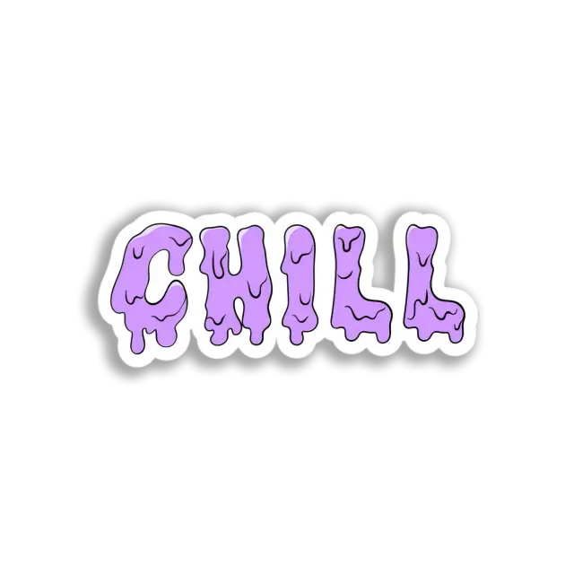 Zerlaufener Chill-Text Sticker