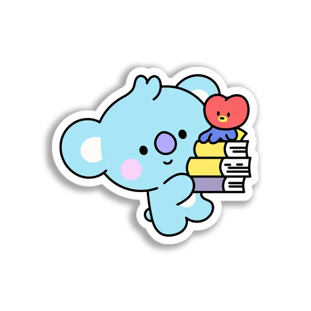Koala With Books Sticker
