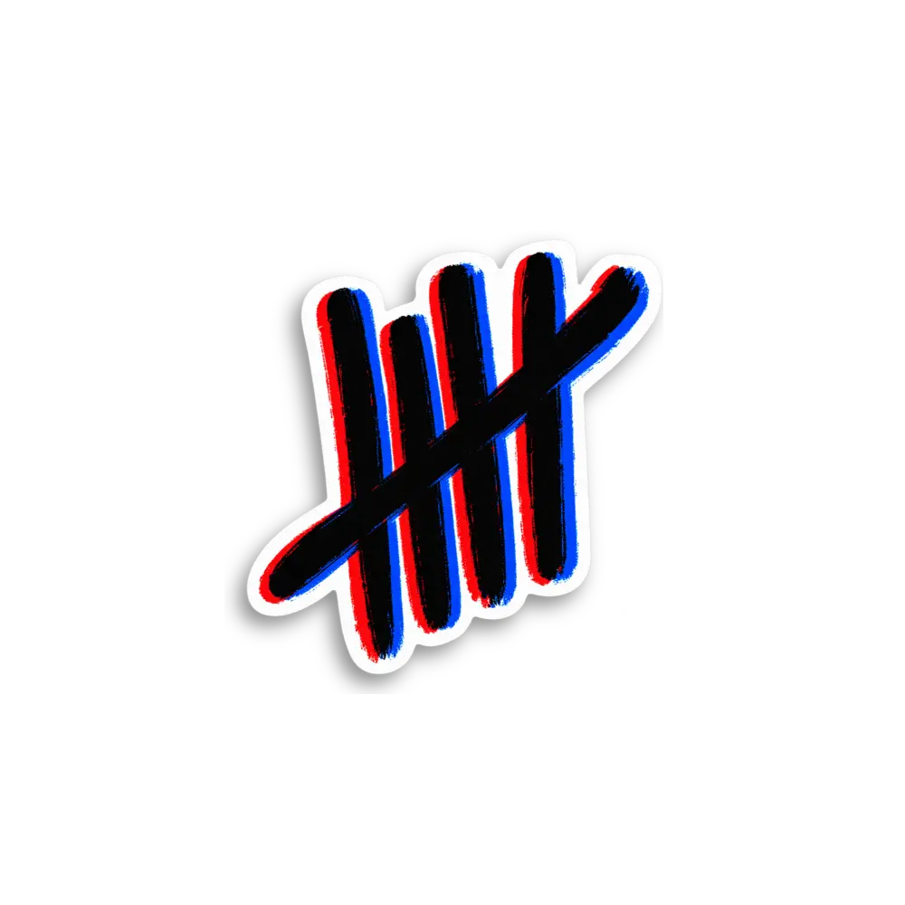 Offset Tally Marks Sticker