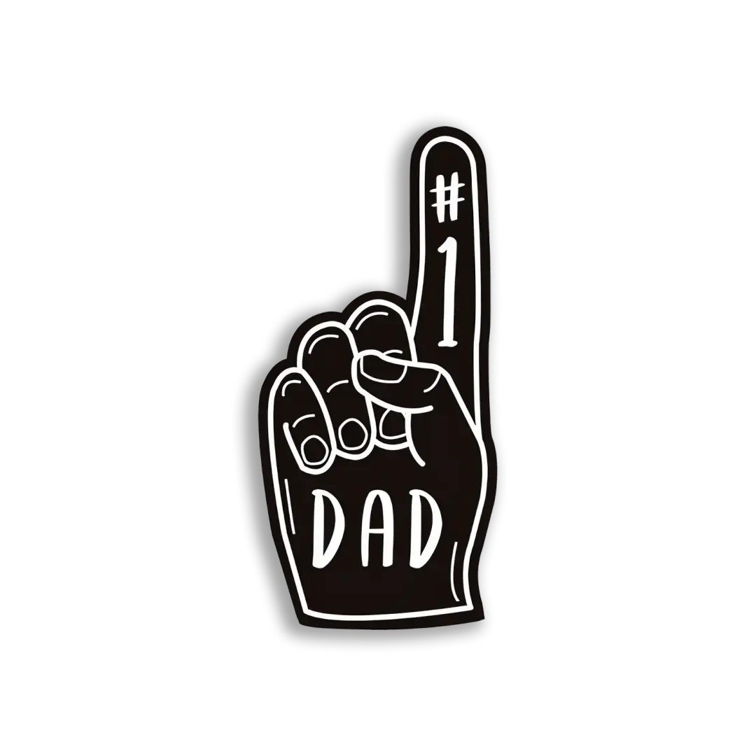 #1 Dad Foam Finger Sticker