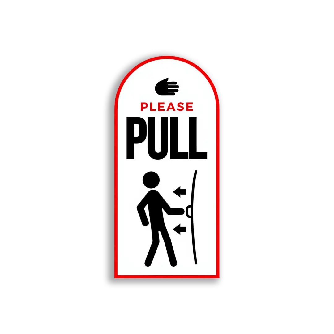 Please Pull the Door Sticker