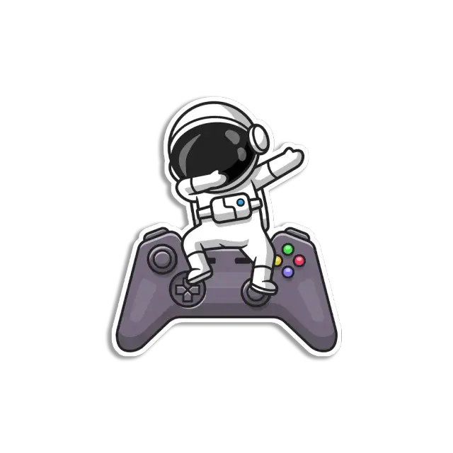 Cute Astronaut Dabbing Game Controlle Sticker