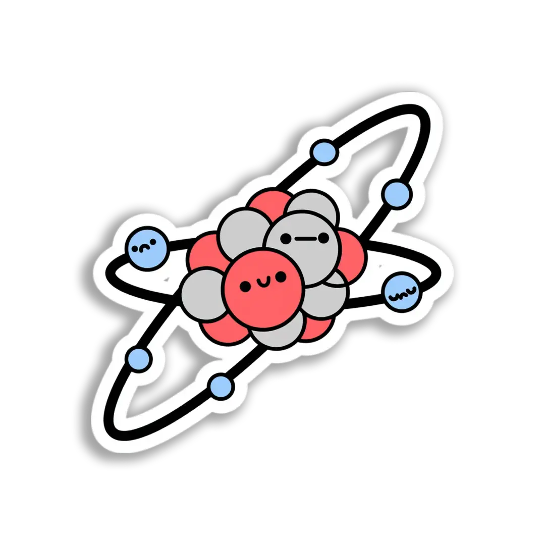 Cute Atom Model Sticker