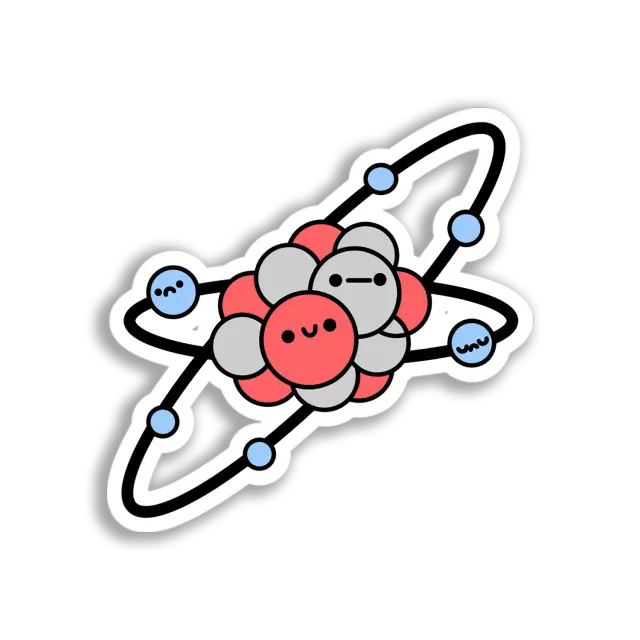 Cute Atom Model Sticker