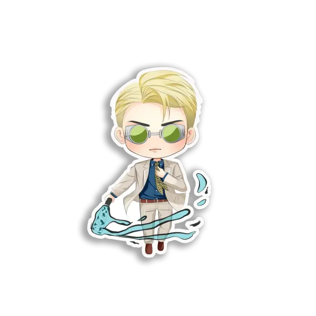 Cartoon-Mann mit Schutzbrille Sticker