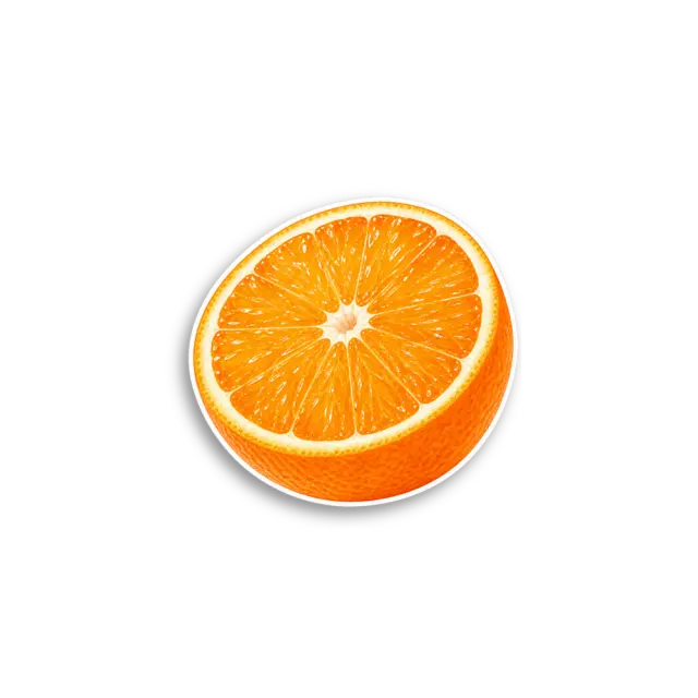 Orangenhälfte-Sticker