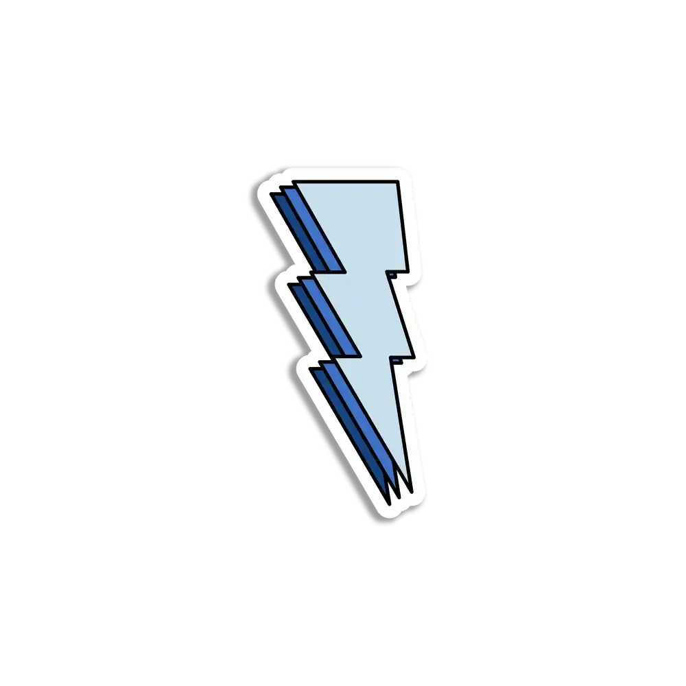 VSCO Girl Blue Lightning Sticker