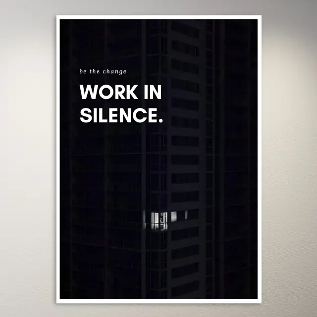 Arbeite im Stillen | Money-Mindset-Poster