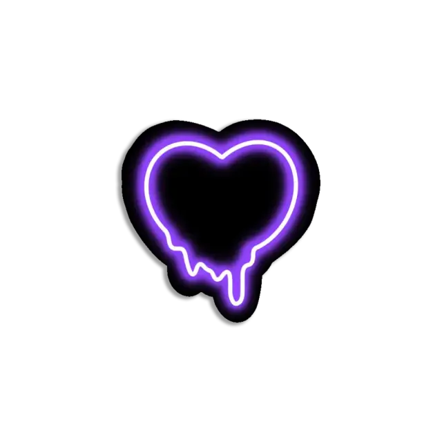 Neon Dripping Heart Sticker