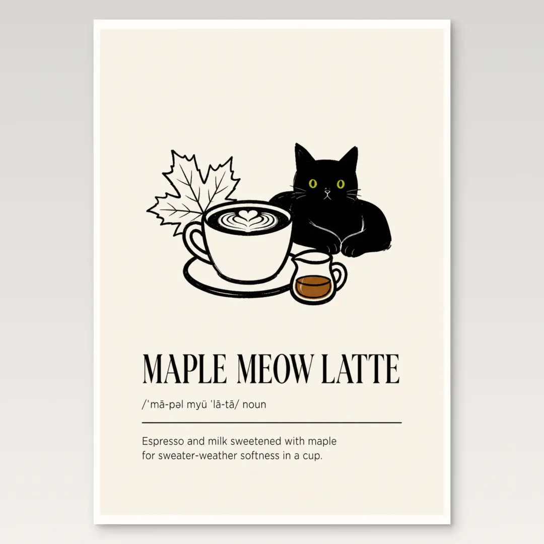 Maple Meow Latte Poster