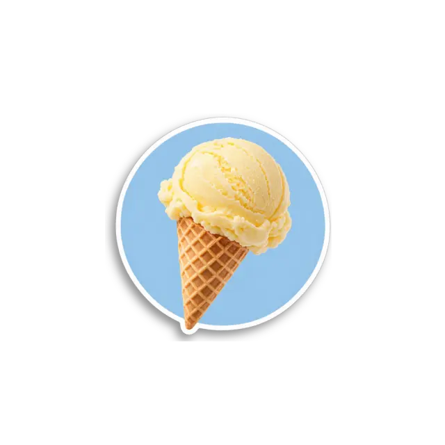 Blue Ice Cream Cone Sticker