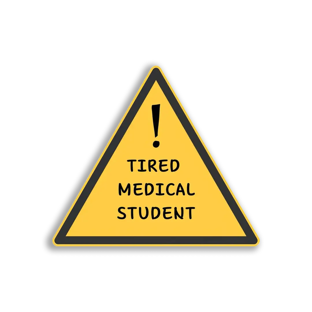 Müder Medizinstudent Sticker