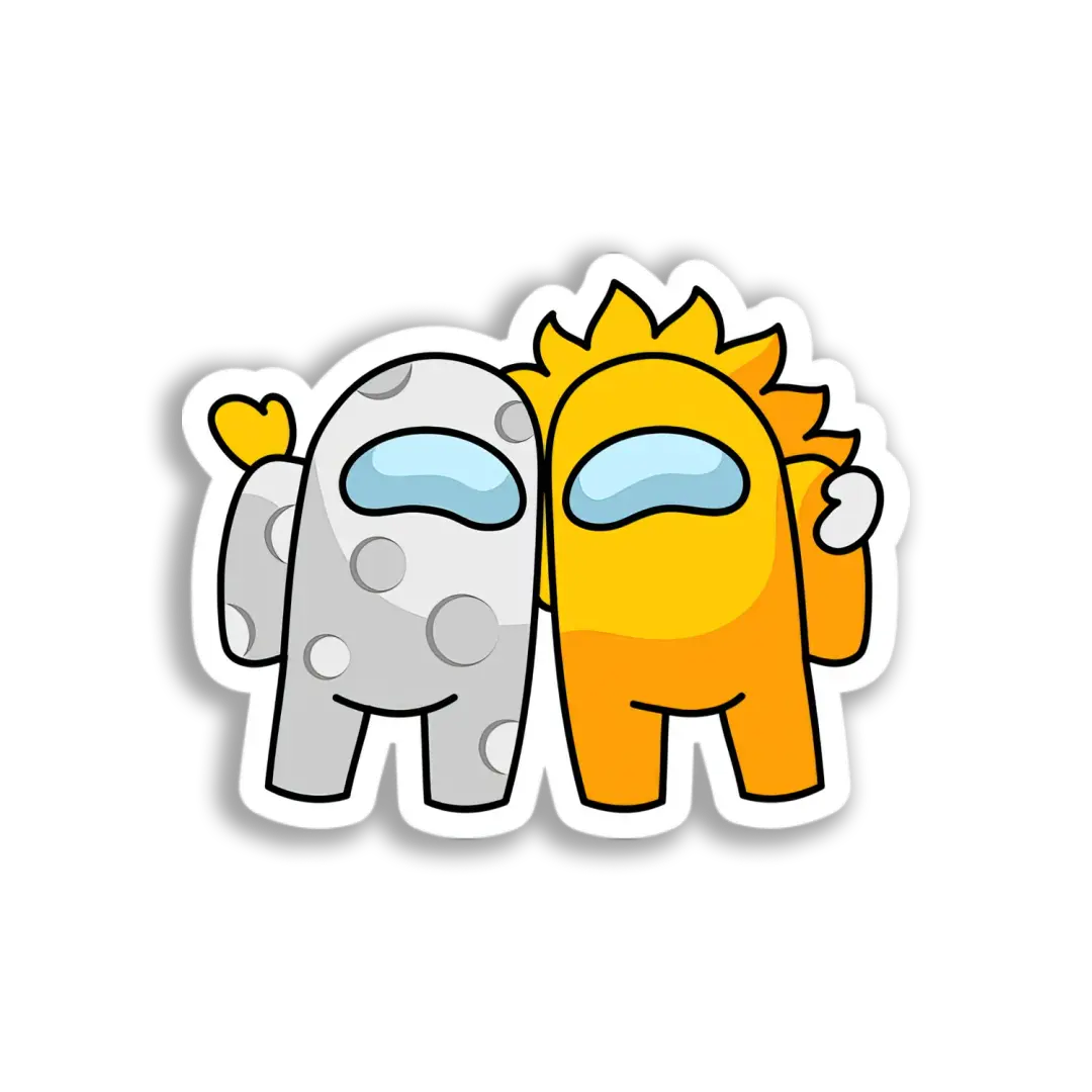 Moon and Sun Crewmates Sticker