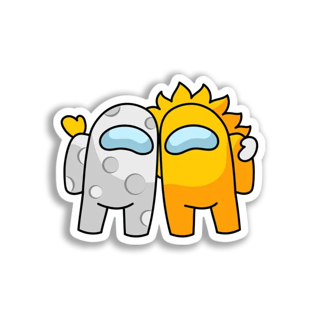 Mond- und Sonnen-Crewmates Sticker