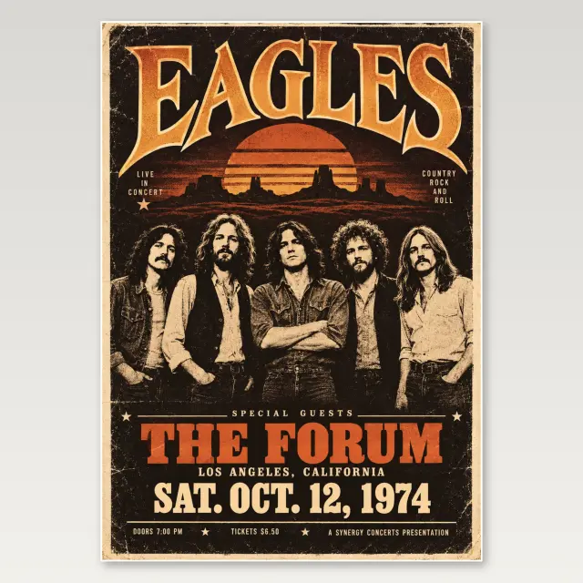 Eagles Band Portrait A4 Poster