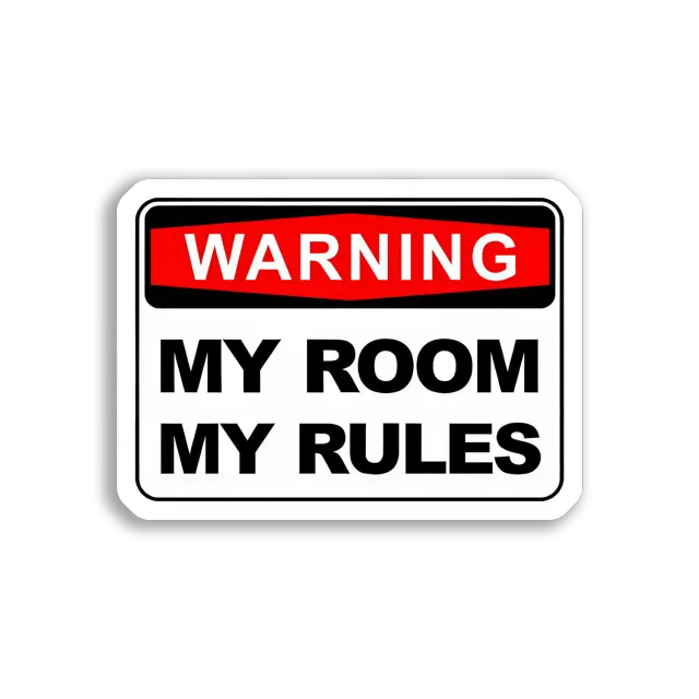 Achtung: Mein Zimmer, meine Regeln Sticker