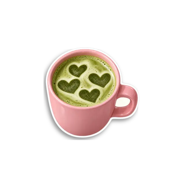 Heart Matcha Latte Sticker