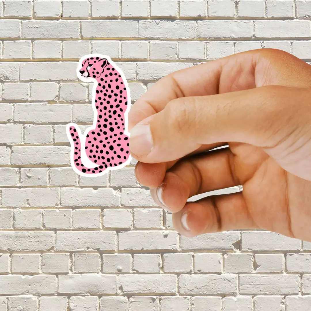 Rosa Gepard-Leopard Sticker