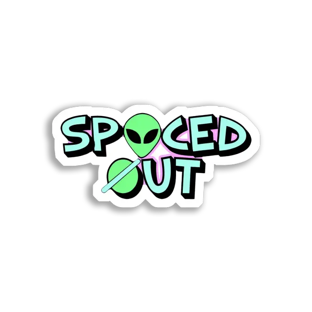 Völlig abgespacter Alien Sticker