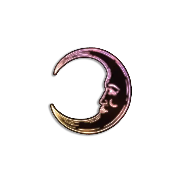 Neon Moon Sticker