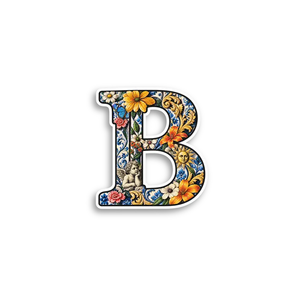 Florales Buchstabe B Sticker