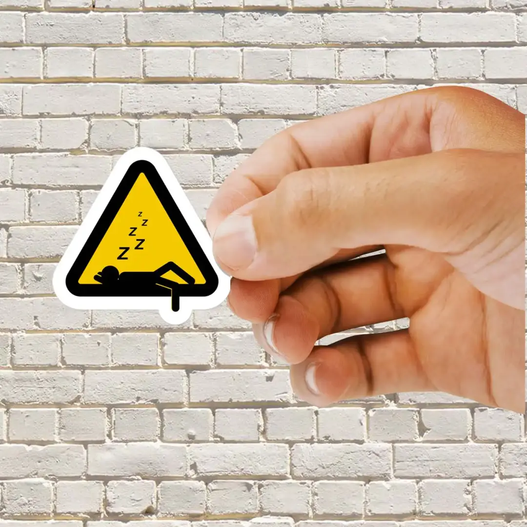 Man is Sleeping Road Sign Sticker