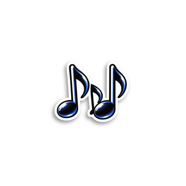 Y2K Glossy Music Notes Sticker