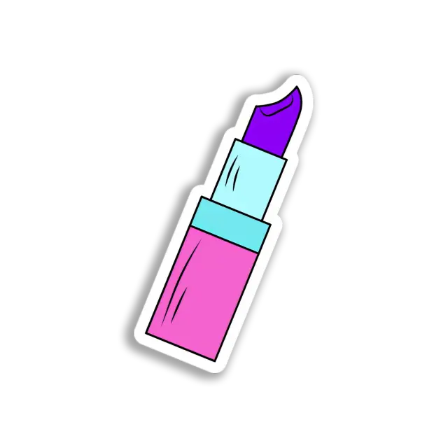 Pegatina de barra de labios morada