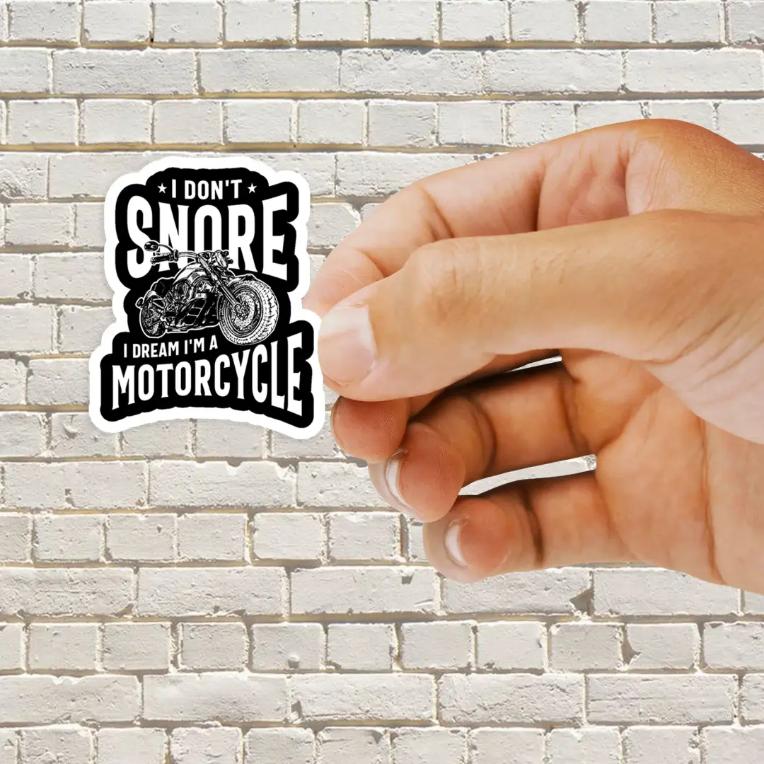 Ich schnarche nicht, ich träume, ich bin ein Motorrad Sticker