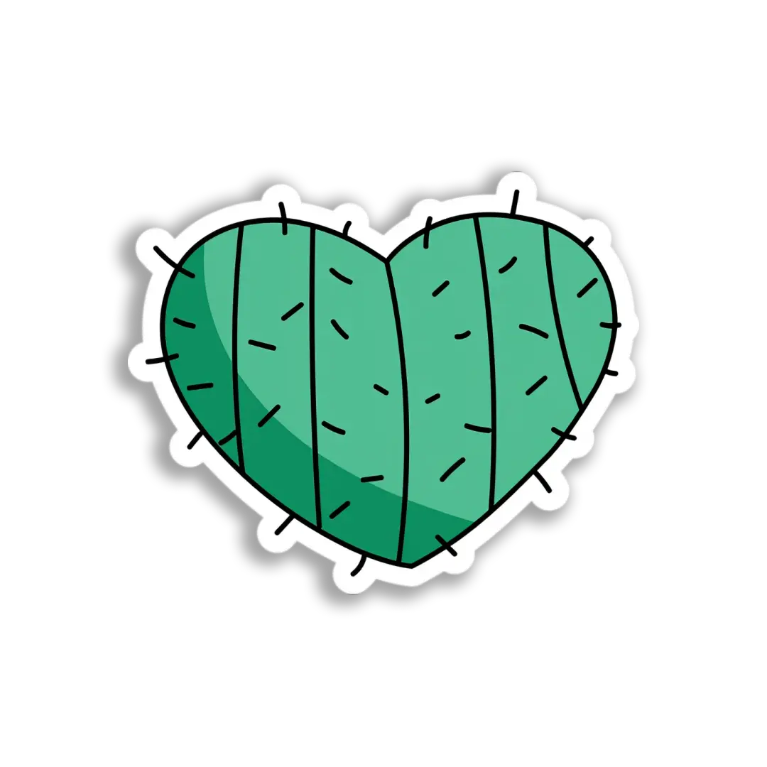 Heart Cactus Sticker