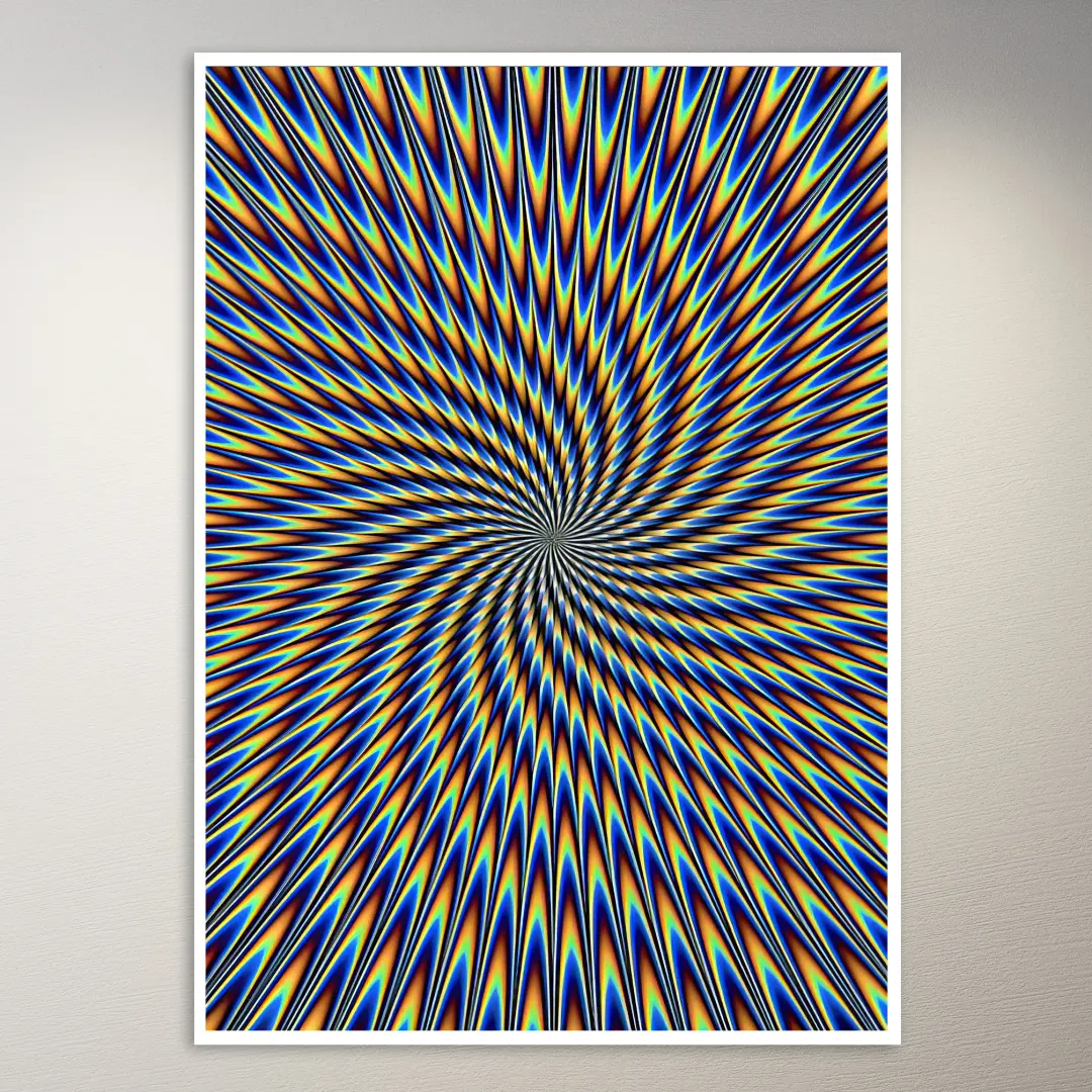 Trippy Blue and Orange Swirl Poster