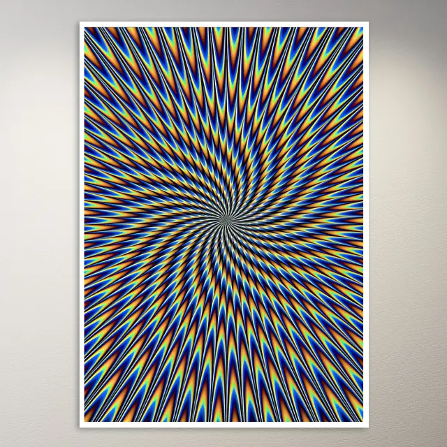 Trippy Blue and Orange Swirl Poster