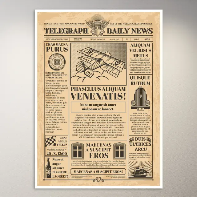 Vintage Zeitungsdesign-Poster