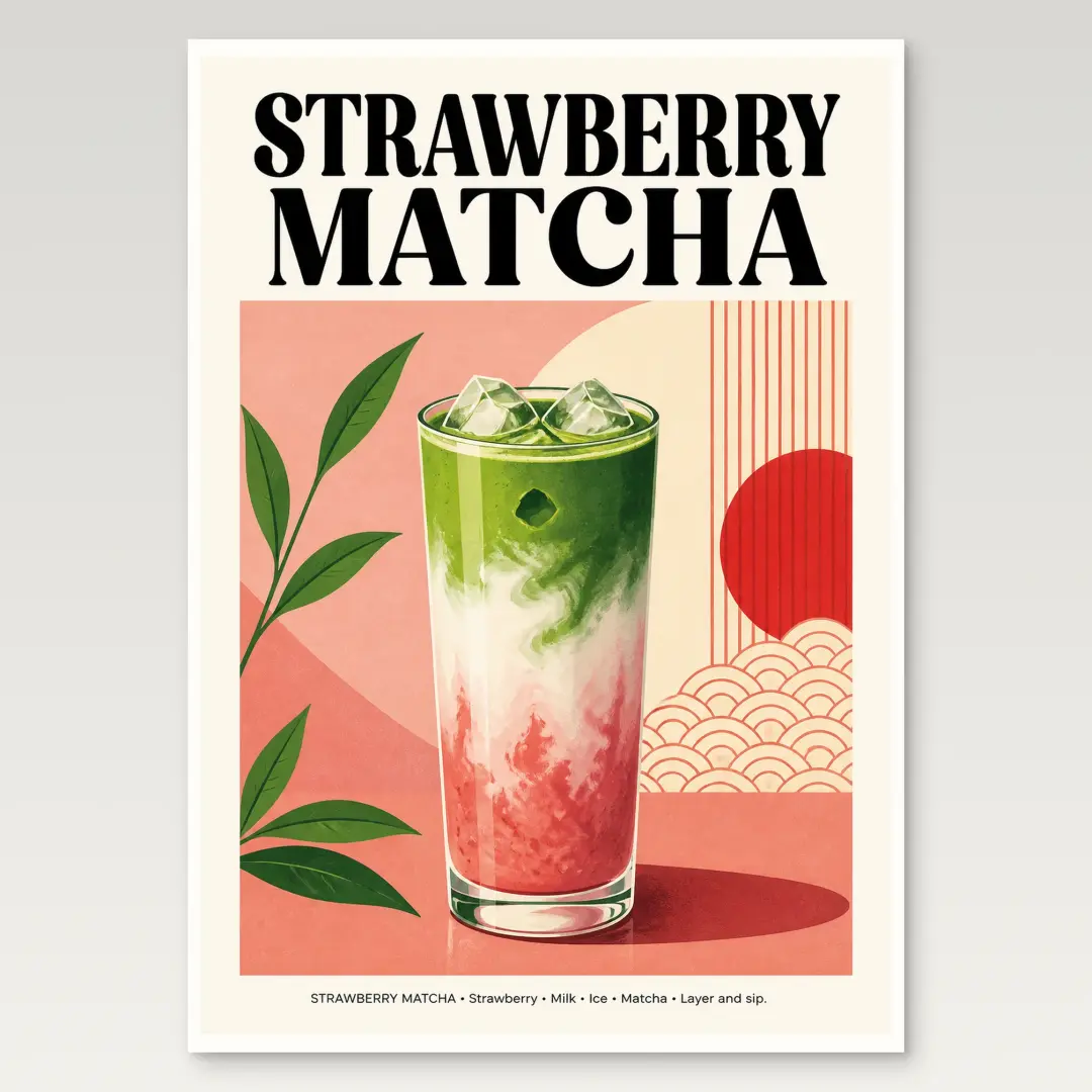 Strawberry Matcha Poster
