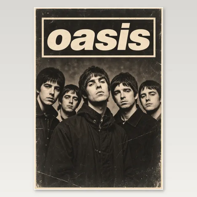 Oasis Band A4 Poster