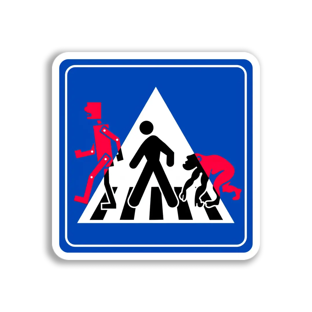 Crosswalk Evolution Sign Sticker