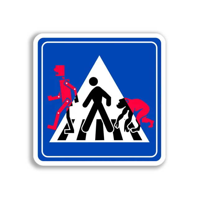 Crosswalk Evolution Sign Sticker