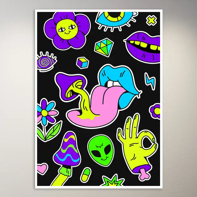 Trippy Kunst-Poster | Nahtloses Muster