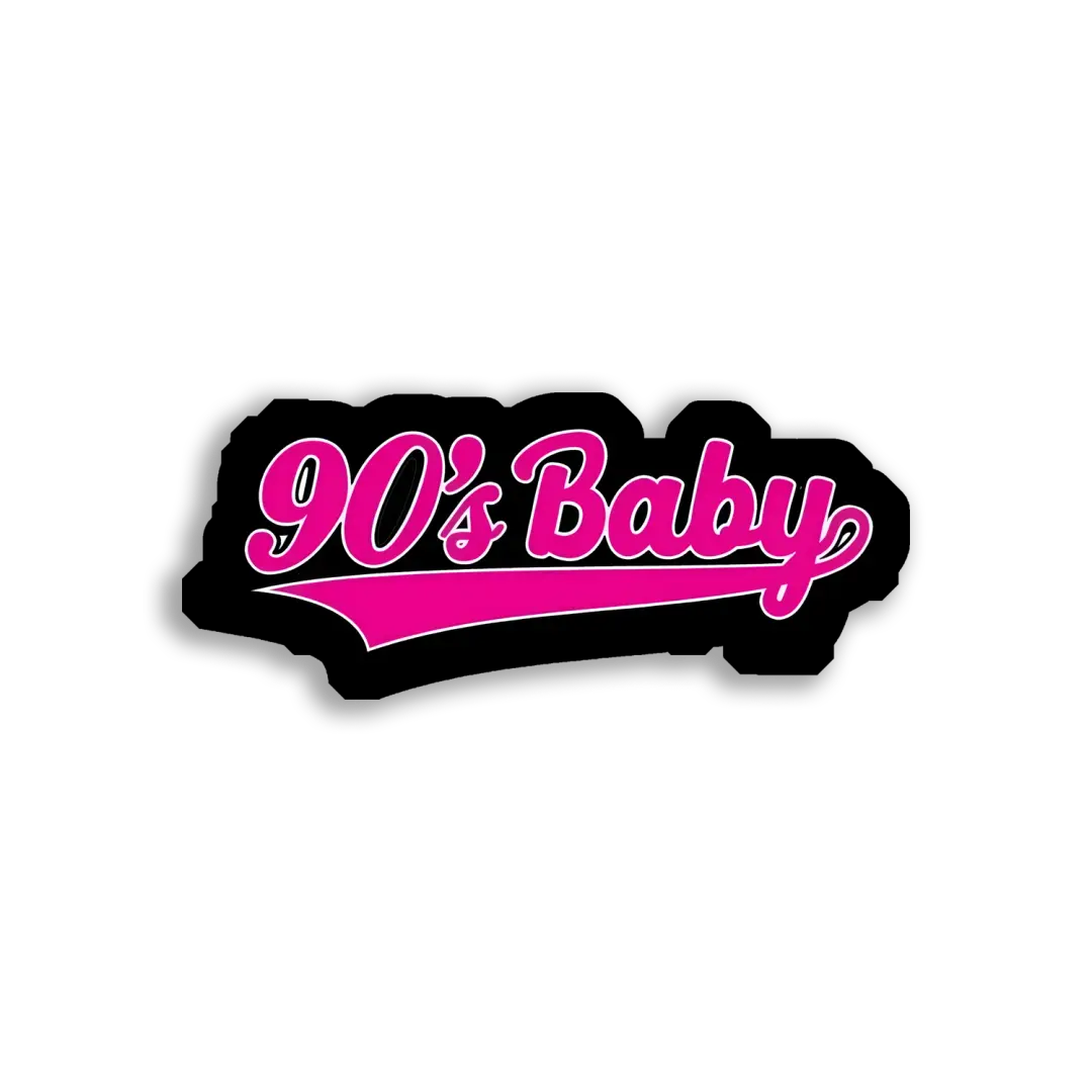 90's Baby in Pink and Black Sticker