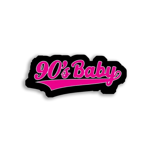 Pegatina Bebé de los 90 en rosa y negro