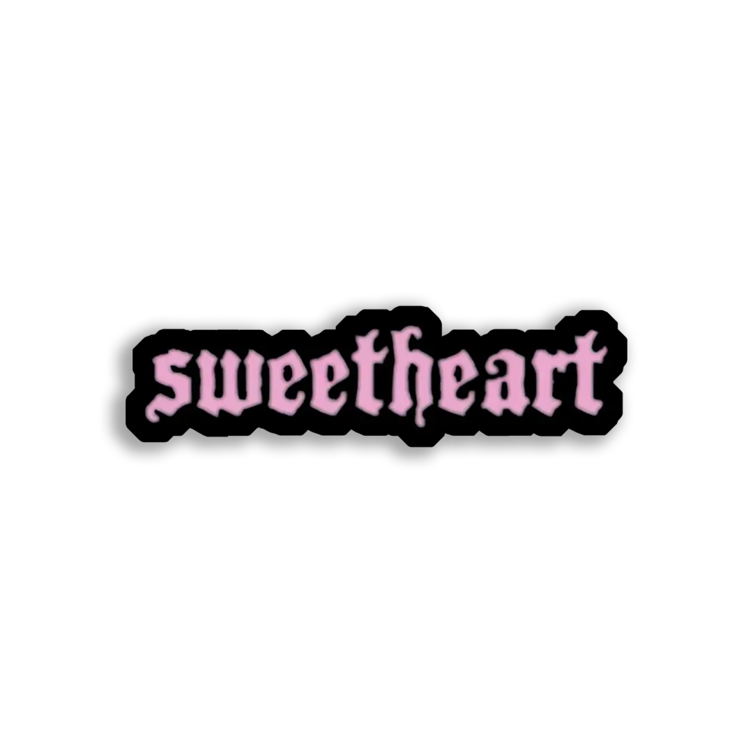 Sweetheart in Pink Gothic Font Sticker