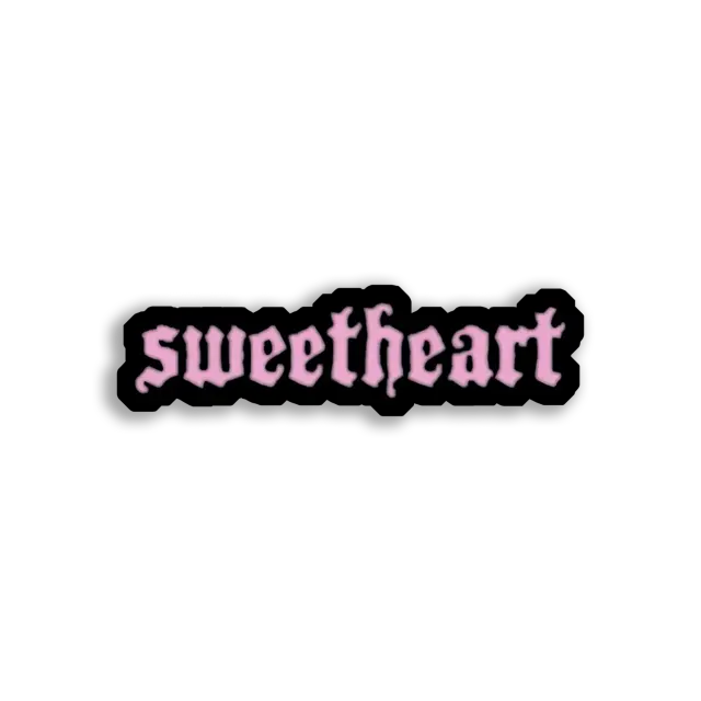 Sweetheart in Pink Gothic Font Sticker