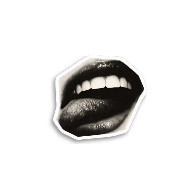 Black And White Lips Sticker