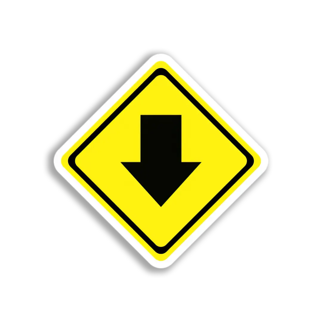 Downward Arrow Sign Sticker