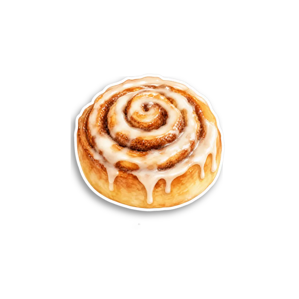 Pegatina de rollo de canela