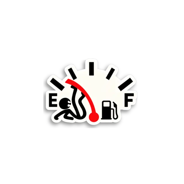 Tankanzeige fast leer Sticker