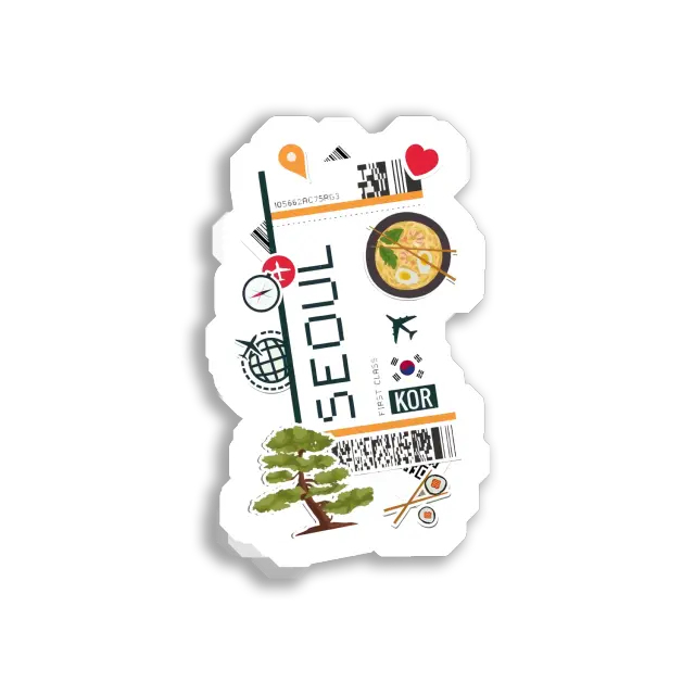 Erste-Klasse-Reise nach Seoul, KOR Sticker