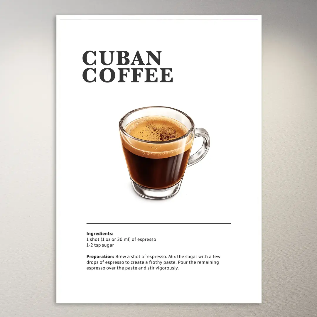 Cuban Coffee Drink Poster