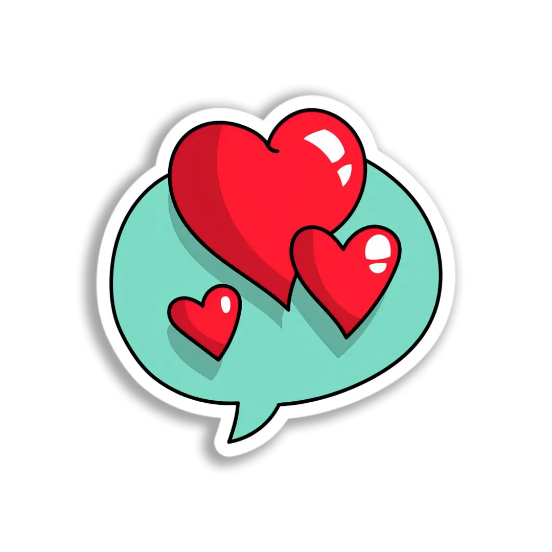 Herzen-Sprechblase-Sticker