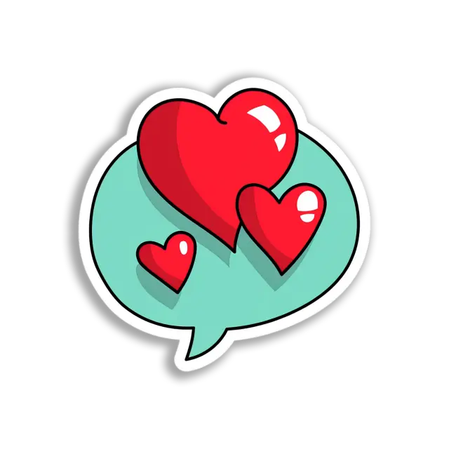 Herzen-Sprechblase-Sticker